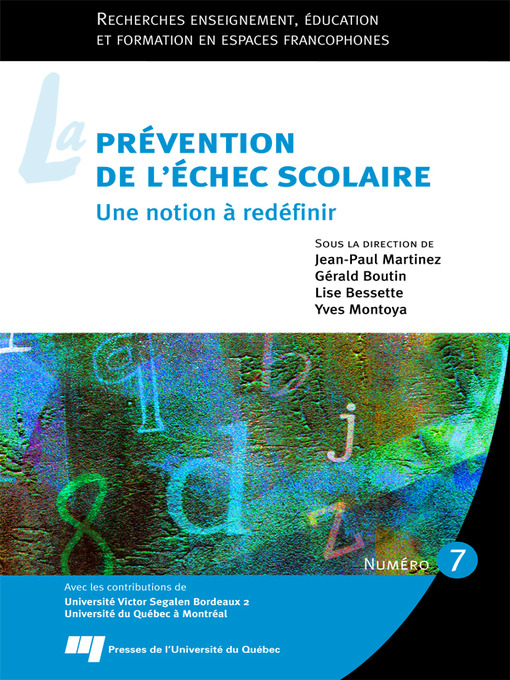 Title details for La prévention de l'échec scolaire by Jean-Paul Martinez - Available